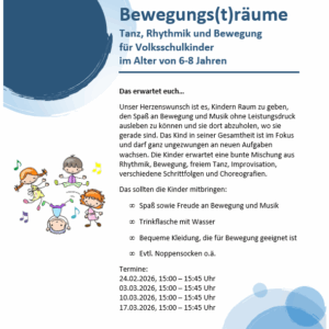 Bewegungs(T)räume: Kinder 6 – 8 Jahre